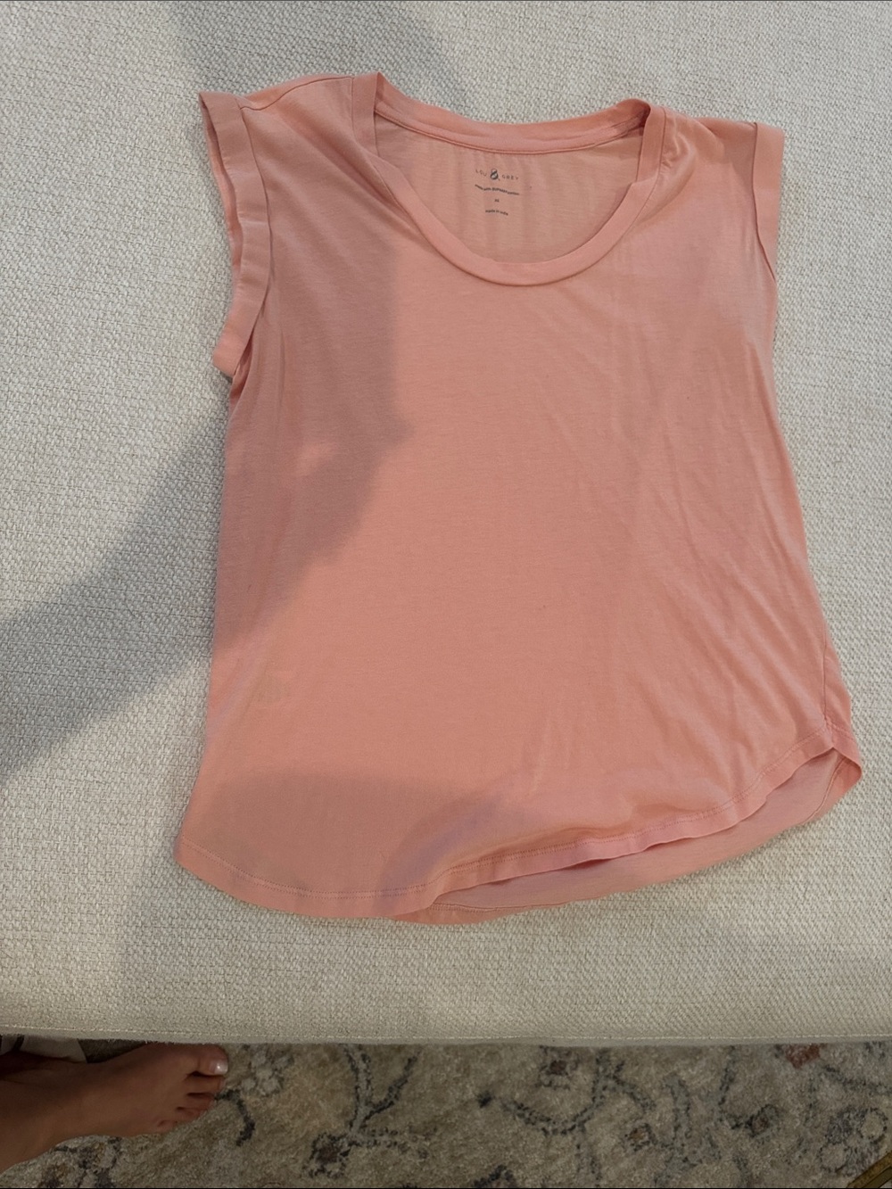 Lou & Grey Sleeveless Scoop Neck Tee - Peach Pink